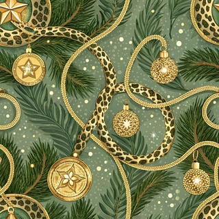 Abstract Leopard Print with Gold Medals