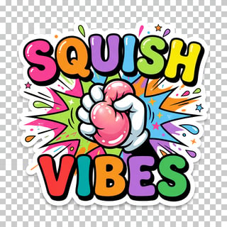 Colorful Squish Vibes Typography Sticker