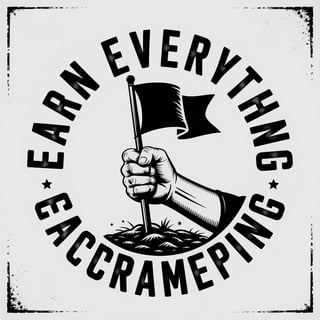 EARN EVERYTHING Circle Stamp Design