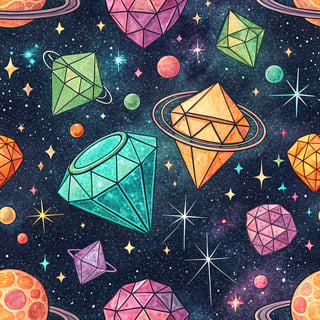 Vivid Neon Gemstone Pattern