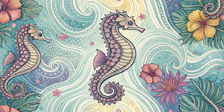 Vibrant Baby Seahorse in Ocean Currents