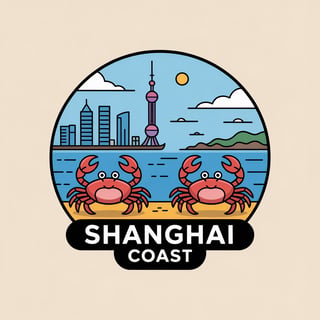 Shanghai Coast Cartoon Badge