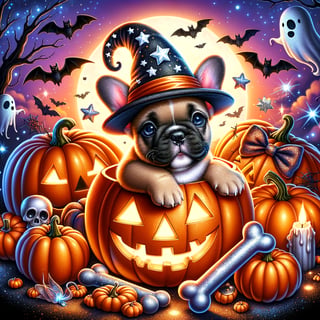 Cute Halloween French Bulldog Puppy