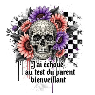 Gothic Baroque Skull with Sunflowers