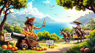 Comic Scene of Don Quixote in Mallorca