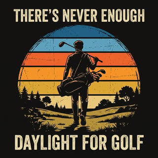 Vintage Golfer Silhouette at Sunset