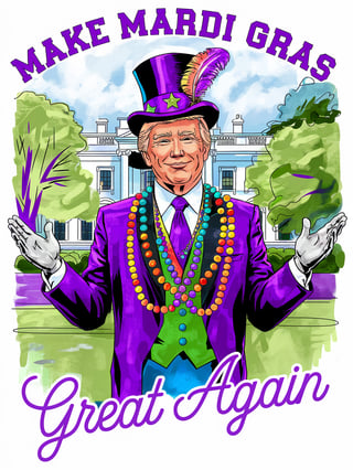 Mardi Gras Trump Pop Art Poster