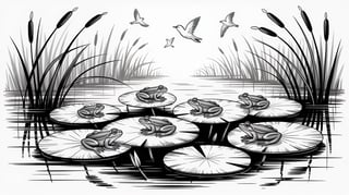 Monochrome Wetlands Etching