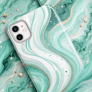 Abstract Marble Design with Glitter Accents