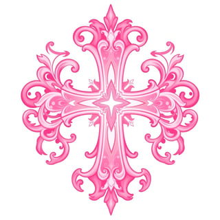 Symmetrical Pink Fantasy Cross Design