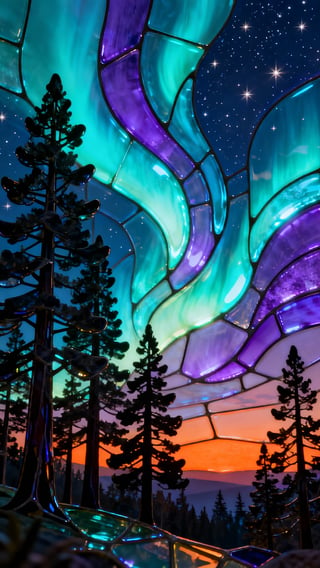 Glowing 3D Stained-Glass Landscape