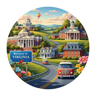 Virginia Road Trip Ornament Art