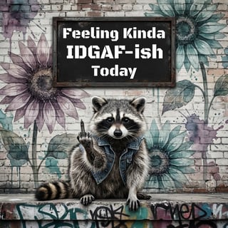 Edgy Raccoon with Tattooed Finger