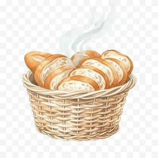 Watercolor Farmhouse Bread Basket