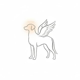 Elegant Pet Silhouette with Angel Wings