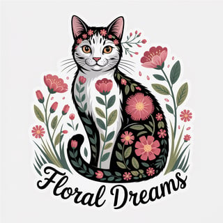 Floral Cat Graphic