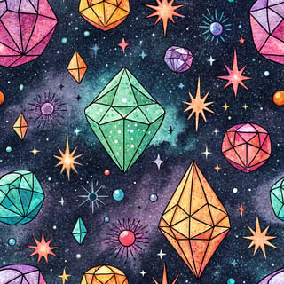 Vivid Neon Gemstone Pattern