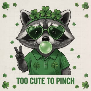 Cute Raccoon St. Patrick's Day Illustration