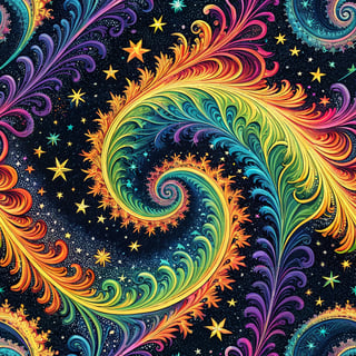 Neon Psychedelic Swirl Pattern