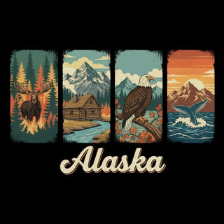 Vintage Alaskan Wilderness T-Shirt Design