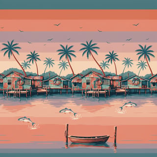Old Florida Fishing Village Tumbler Wrap