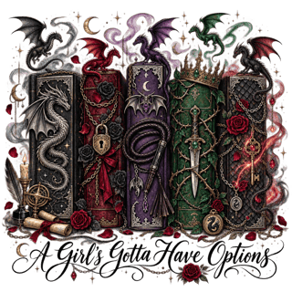 Dark Romantasy Book Stack Graphic