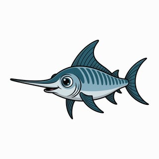 Cute Animated Nursery Swordfish Art