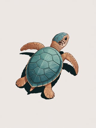 Vibrant Baby Sea Turtle Drawing