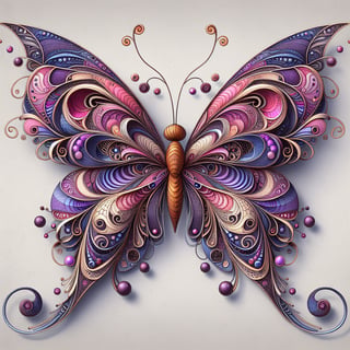 Ornate Purple Butterfly Illustration