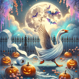 Goose in Ghost Costume Artwork