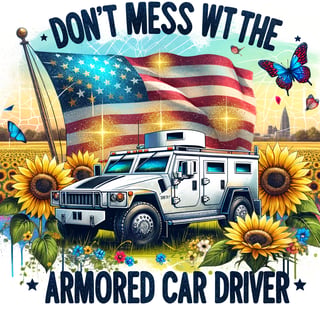 Vibrant Armored Car with American Flag