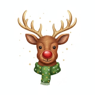 3D Faux-Stitch Christmas Reindeer
