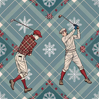 Vintage Golf Christmas Pattern