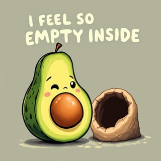 Sad Avocado Cartoon