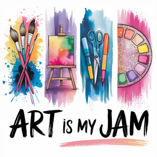 Watercolor Collage with Art Elements