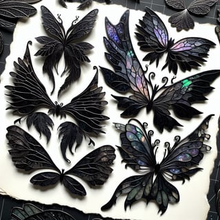 Dark Fairy Wings with Iridescent Glow