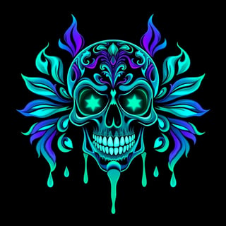 Symmetrical Fantasy Skull Illustration