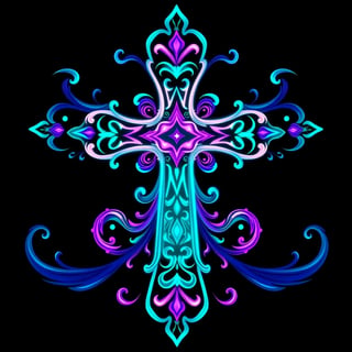 Symmetrical Fantasy Cross Illustration