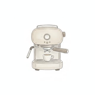 Minimal Watercolor Espresso Machine