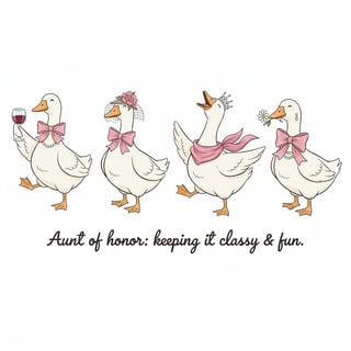 Aunt of Honor Stylish Goose Design