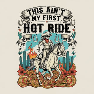Western Cowgirl Menopause T-Shirt Design