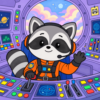 Raccoon Operator at Control Panel