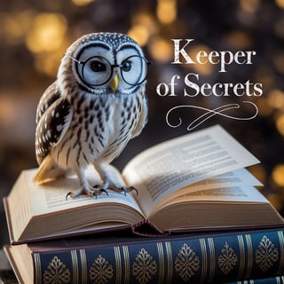 Wise owl with glasses on ancient book