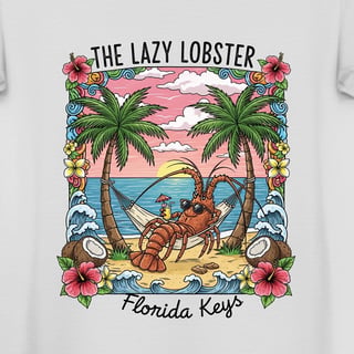 Colorful Lazy Lobster T-Shirt Design