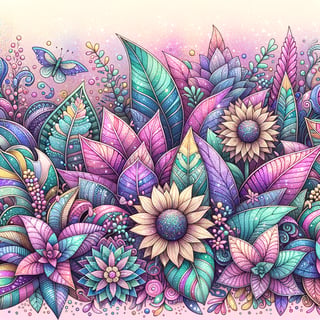 Vibrant Glitter House Plants Pattern