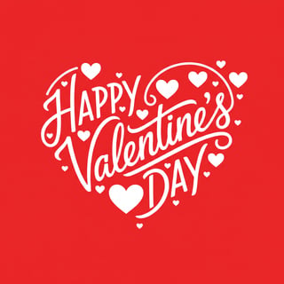 Heart-Shaped Valentine's Day Text Design