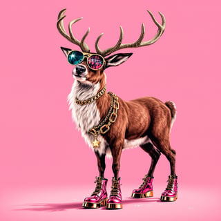 Reindeer with Disco Accessories