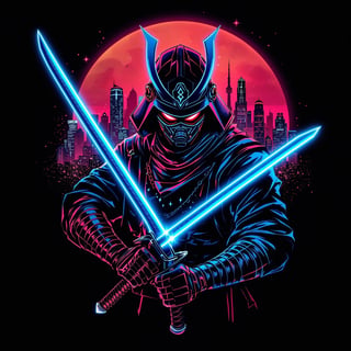 Stealth Cyber Samurai T-Shirt Design