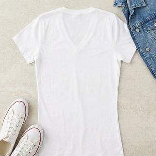 Women's V-Neck Tee Flatlay Photo