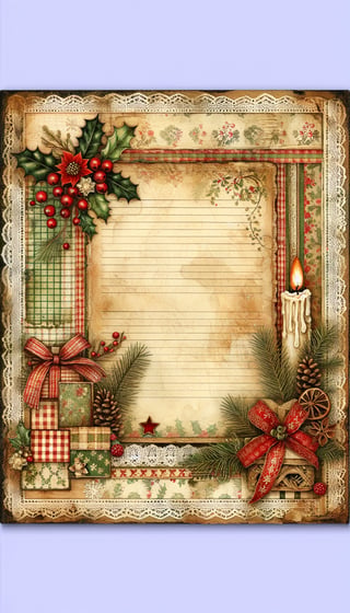 Vintage Christmas Junk Journal Paper